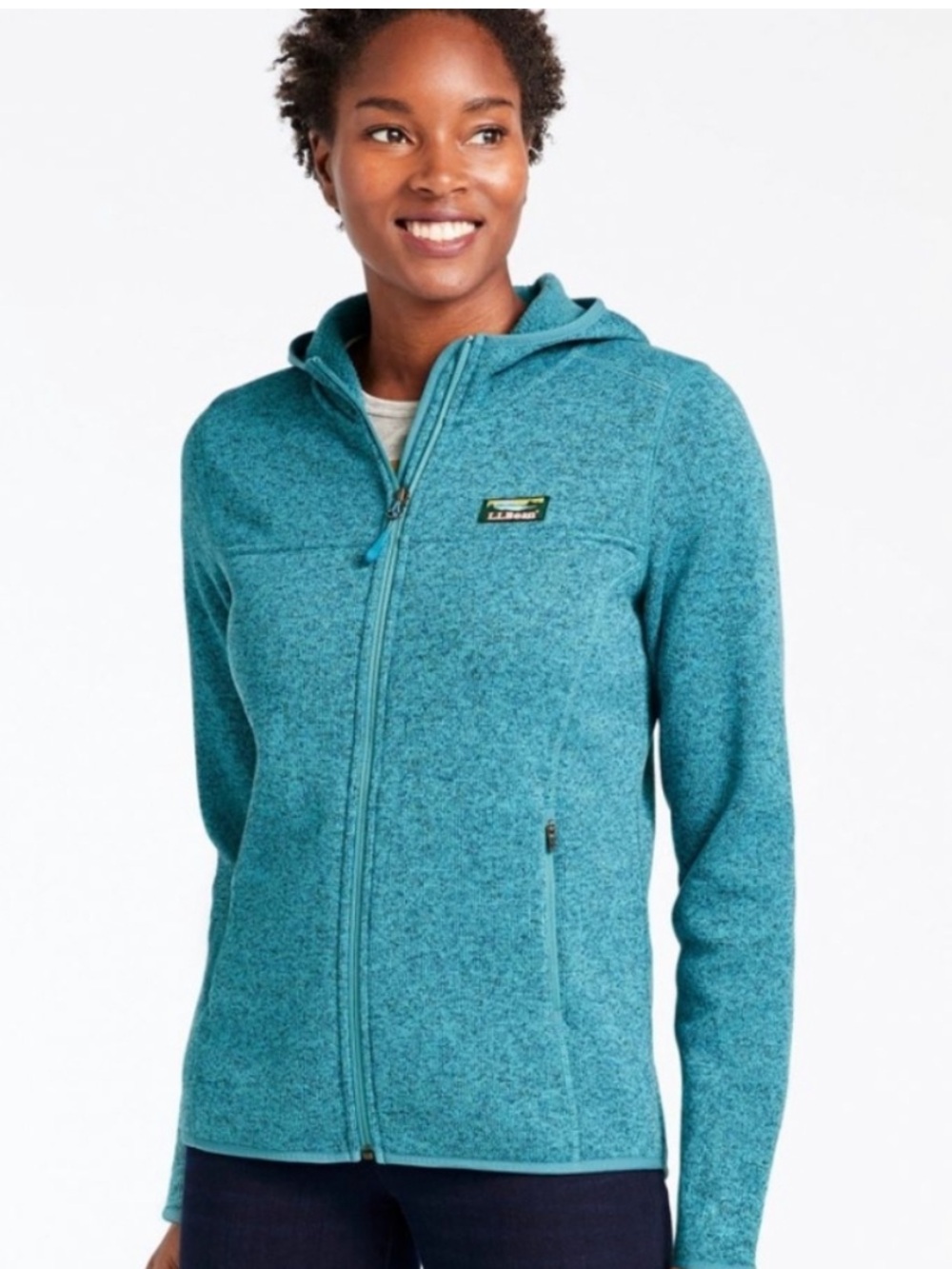 L.L.Bean Sweater Fleece, Full-Zip Hoodie Size M